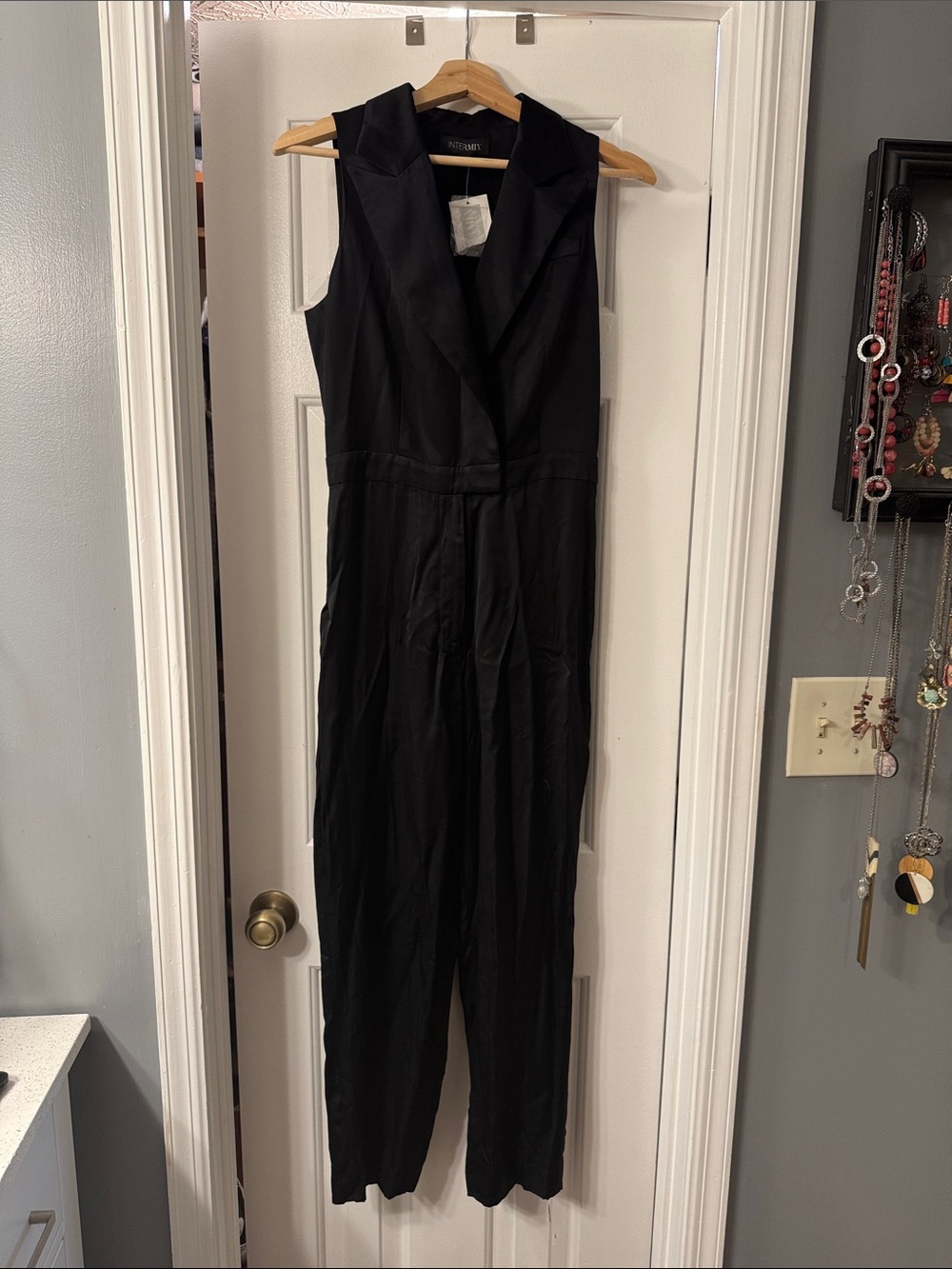 INTERMIX Black Sleeveless Tailored Jumpsuit